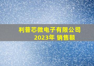 利普芯微电子有限公司 2023年 销售额